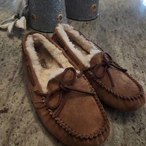 UGG Chestnut Suede Moccasin Slippers